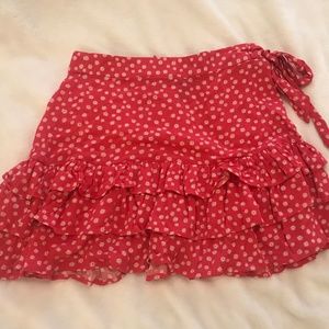 Pink and white floral forever 21 skirt